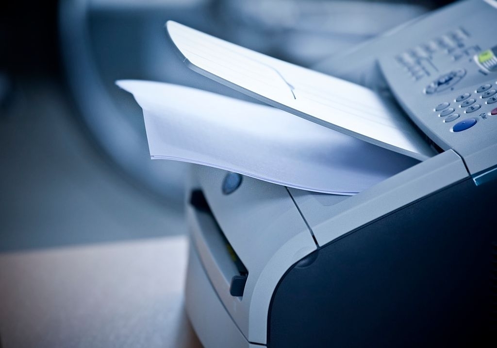 Office printer with dokuments, toned image